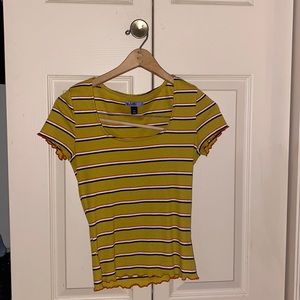 Vylette (Kohls) Stripped Crop Top